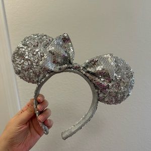 Disney Parks Silver Minnie Ear Headband
